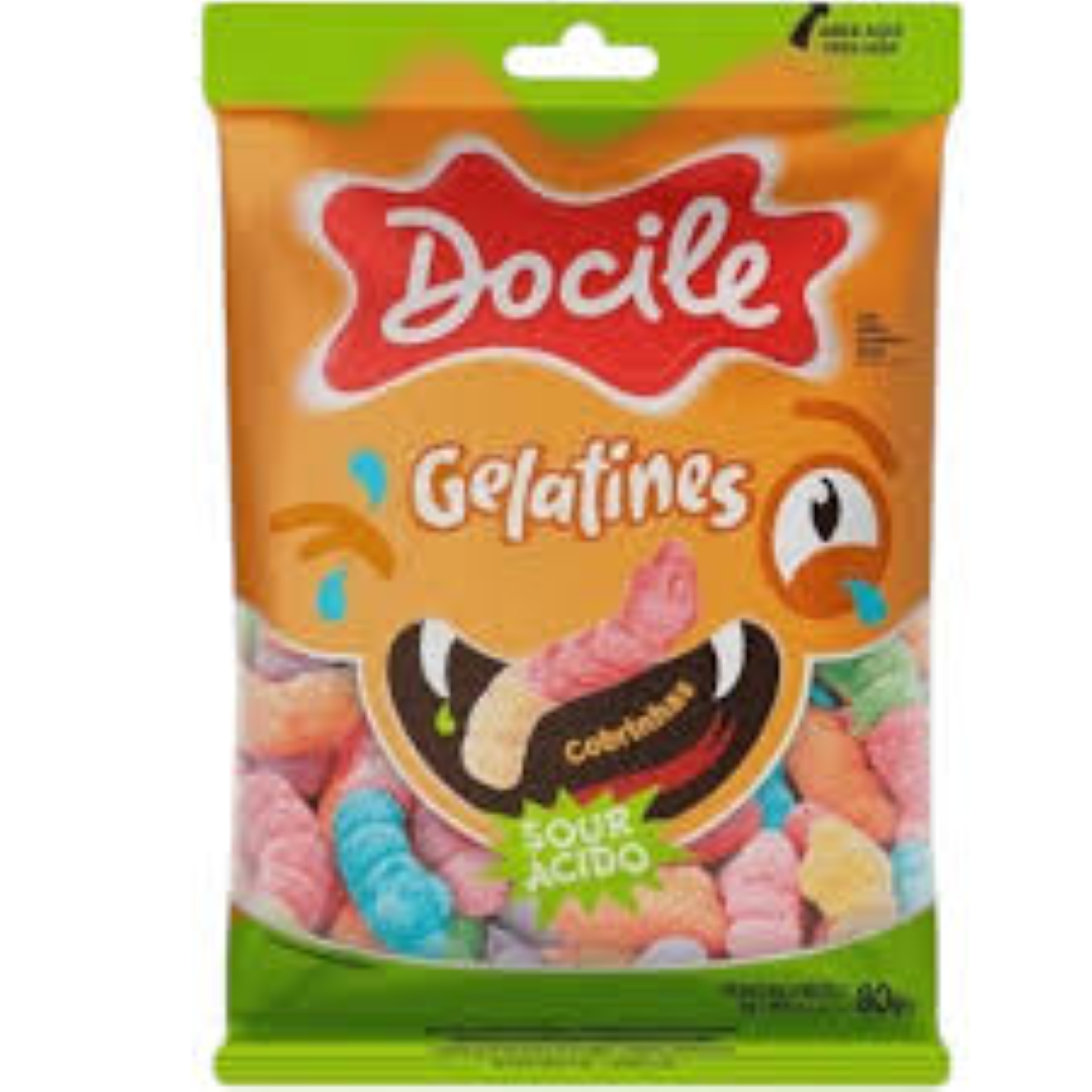 DOCILE GELATINE SOUR WORM 80G